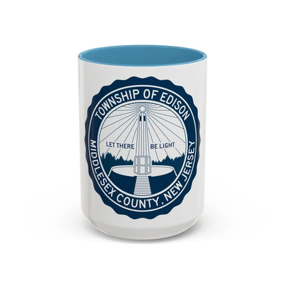 Seal of Edison NJ - Accent Coffee Mug-15oz-Light Blue-Go Mug Yourself