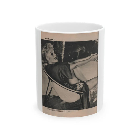 Kim Novak #387 - Fabulous Females Mag. Issue #1 '55 - 1 B&W Photo (Vintage Female Icon) White Coffee Mug-11oz-Go Mug Yourself