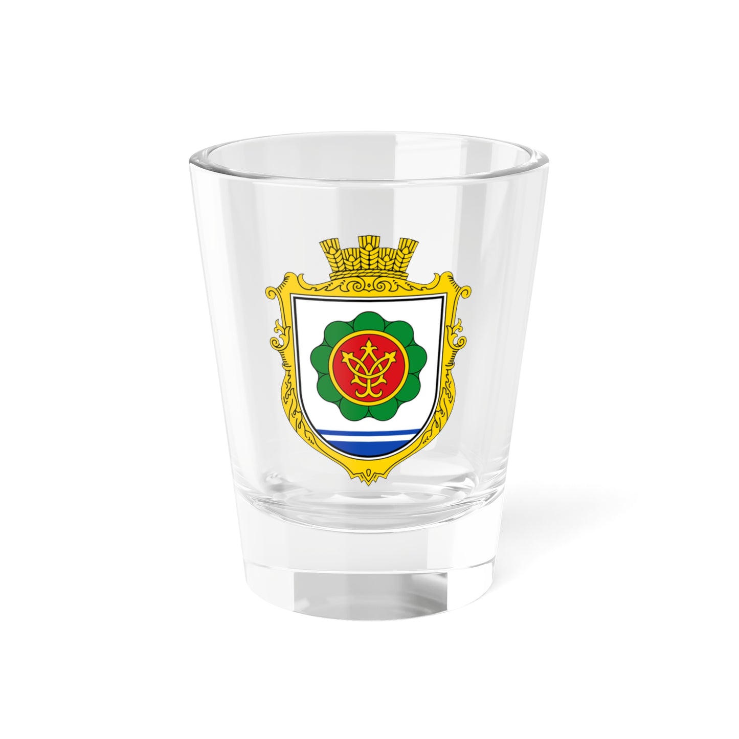 Coat of arms of Gruzke Katerynivka Hromada (Ukraine) (Coat of Arms) Shot Glass 1.5oz