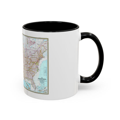 USA - The United States (1968) (Map) Accent Coffee Mug