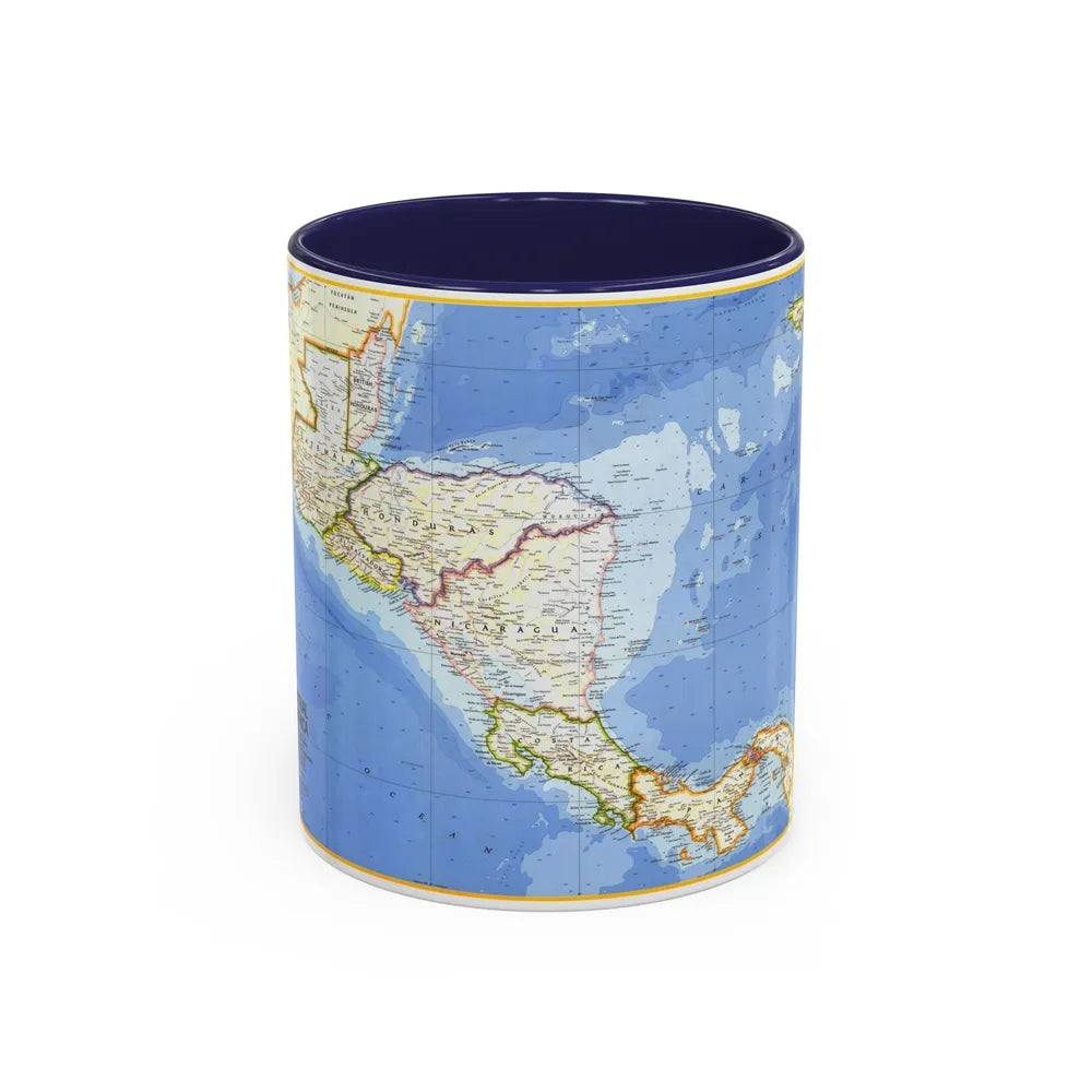 Central America (1973) (Map) Accent Coffee Mug-11oz-Navy-Go Mug Yourself