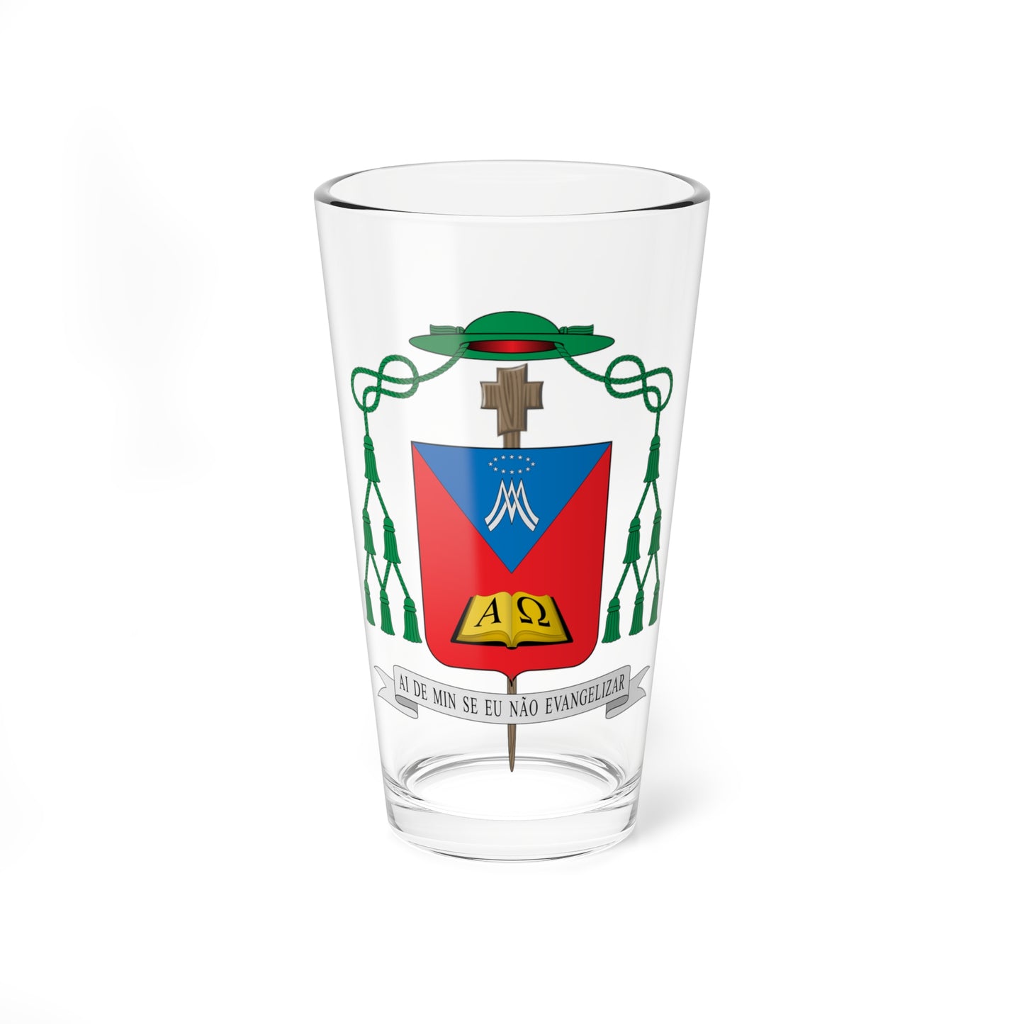 Escudo de Estevam dos Santos Silva Filho (Spain) (Coat of Arms) Pint Glass 16oz