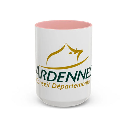 Flag of Ardennes France - Accent Coffee Mug-15oz-Pink-Go Mug Yourself