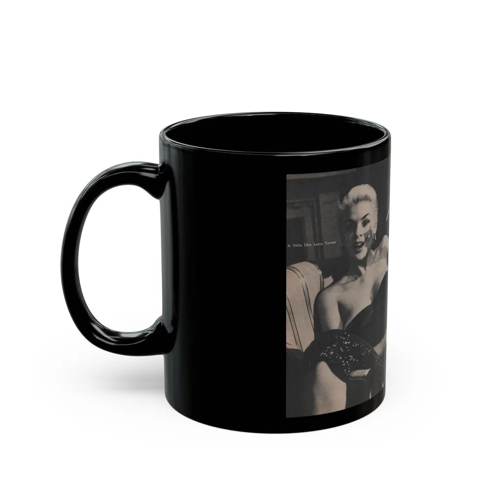 Jayne Mansfield #307 - JAYNE Pocket Magazine Pages 58 & 59 (Vintage Female Icon) Black Coffee Mug-Go Mug Yourself