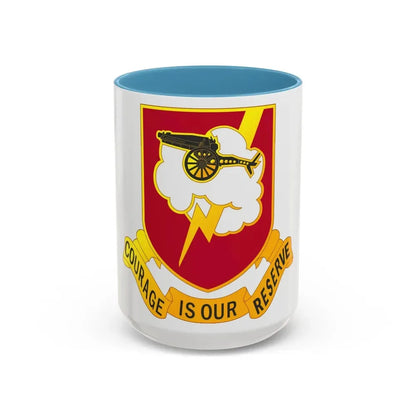 457th Airborne Field Artillery Battalion (U.S. Army) Accent Coffee Mug 15oz Light Blue - Go Mug Yourself
