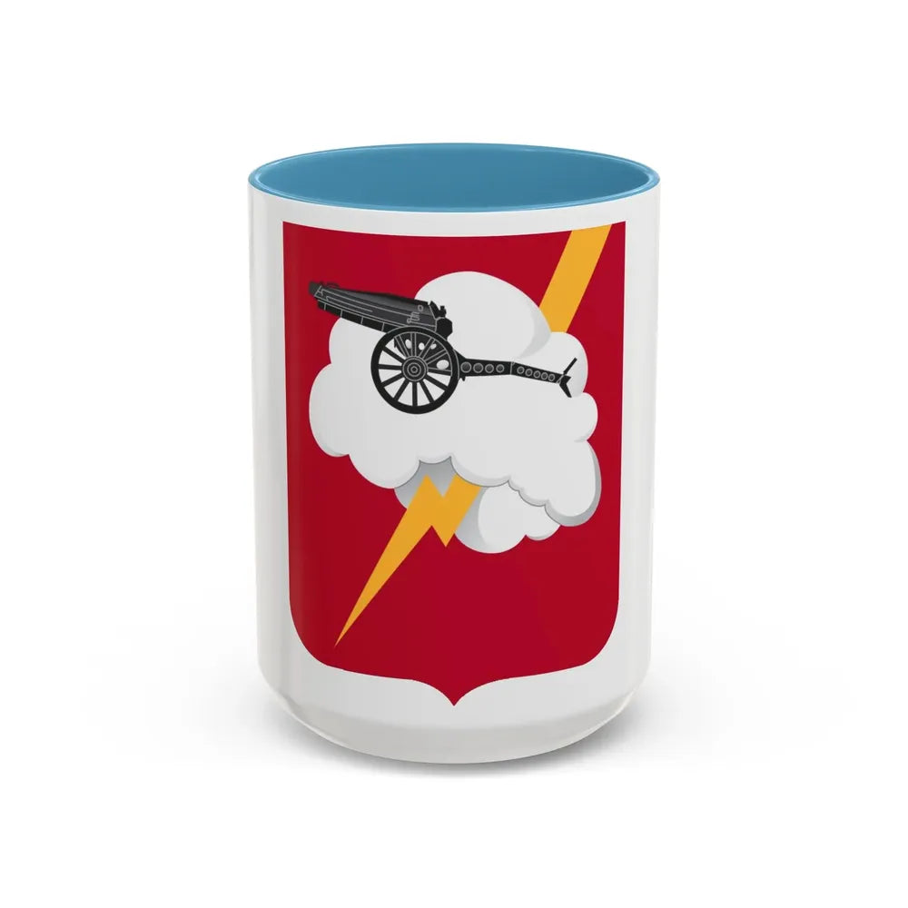 457th Airborne Field Artillery Battalion v2 (U.S. Army) Accent Coffee Mug 15oz Light Blue - Go Mug Yourself
