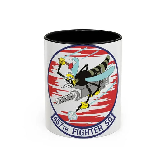 457th Fighter Squadron (U.S. Air Force) Accent Coffee Mug 11oz Black - Go Mug Yourself