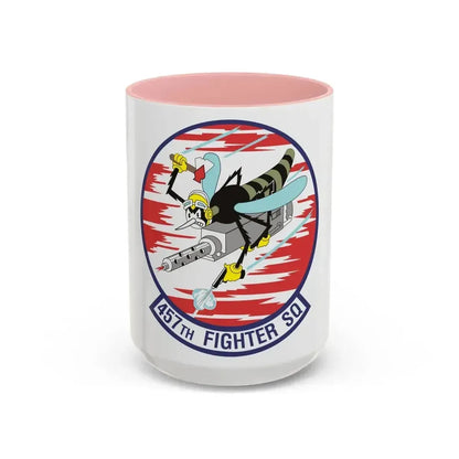 457th Fighter Squadron (U.S. Air Force) Accent Coffee Mug 15oz Pink - Go Mug Yourself
