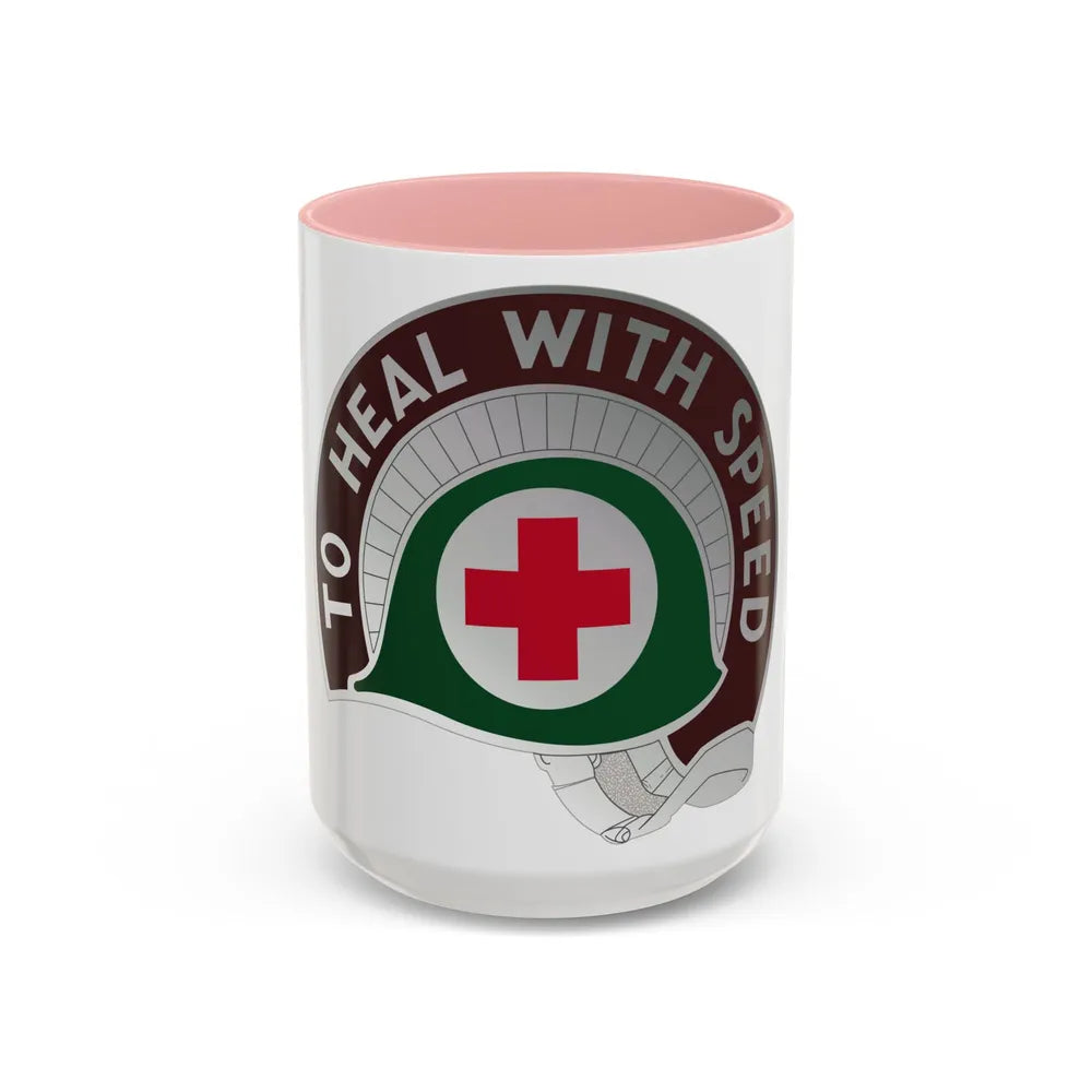 458 Surgical Hospital (U.S. Army) Accent Coffee Mug-15oz-Pink-Go Mug Yourself