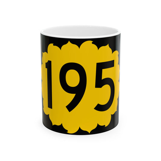 K-195 (Kansas) (Road Sign) White Coffee Mug