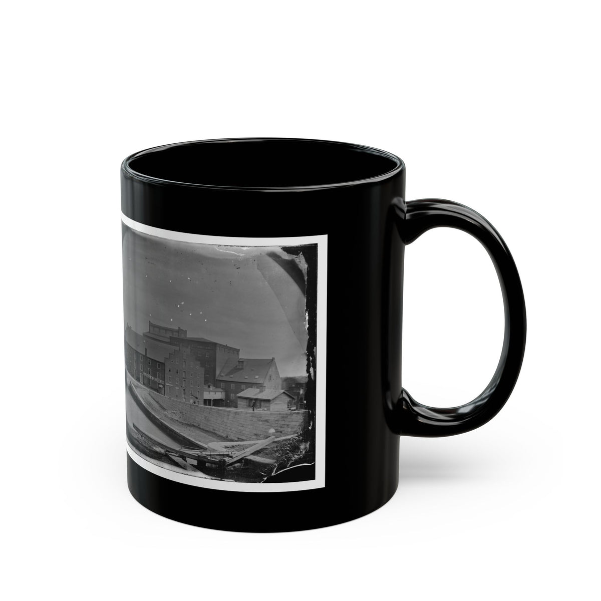 Richmond, Va. Haxall & Crenshaw's Flour Mill; Canal Lock In Foreground (U.S. Civil War) Black Coffee Mug
