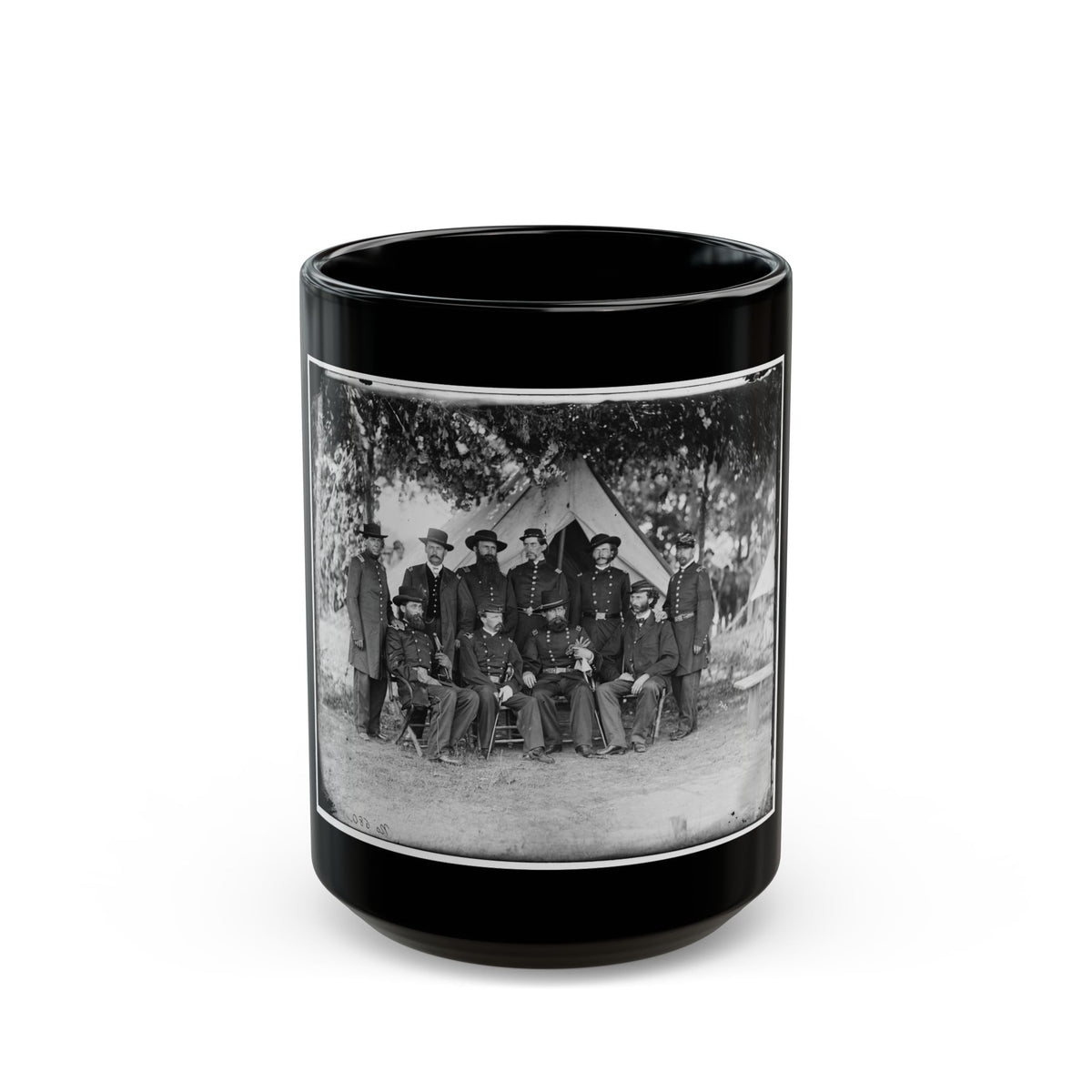 Portrait Of Maj. Gen. Jefferson Davis, Officer Of The Federal Army, And Staff, Washington, D.C. (U.S. Civil War) Black Coffee Mug