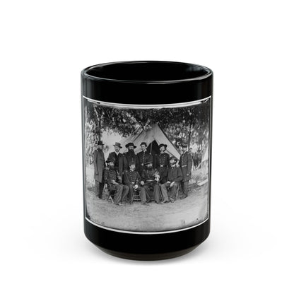 Portrait Of Maj. Gen. Jefferson Davis, Officer Of The Federal Army, And Staff, Washington, D.C. (U.S. Civil War) Black Coffee Mug