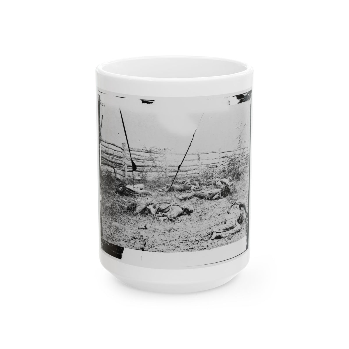 Antietam, Maryland. Confederate Soldiers As They Fell Inside The Fence On The Hagerstown Road (U.S. Civil War) White Coffee Mug