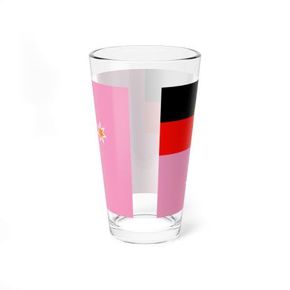 Australian Gay Pride with Aboriginal Flag Rainbow Crux (Australia) Pint Glass 16oz