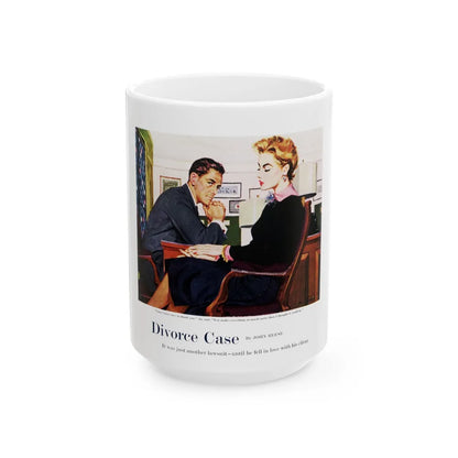 Divorce Case, The Saturday Evening Post, July 9, 1955 - White Coffee Mug-15oz-Go Mug Yourself