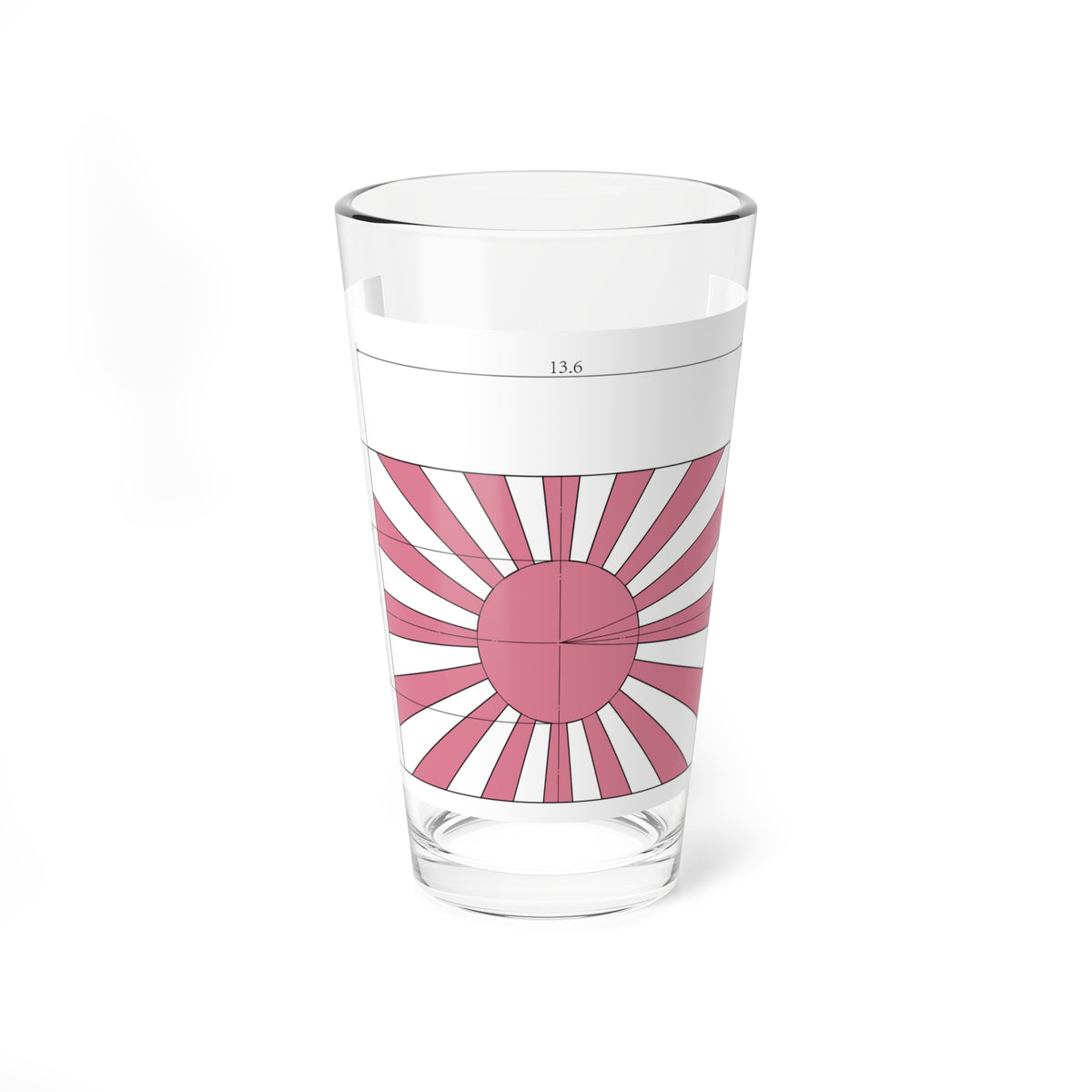 Rising sun flagConstruction sheet (Japan) Pint Glass 16oz