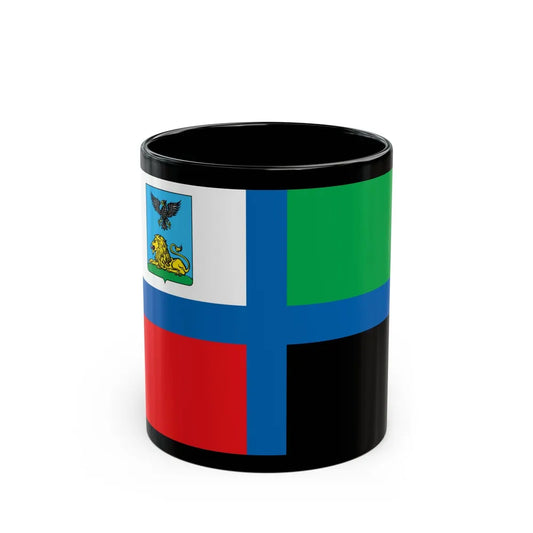 Flag of Belgorod Oblast Russia - Black Coffee Mug-11oz-Go Mug Yourself