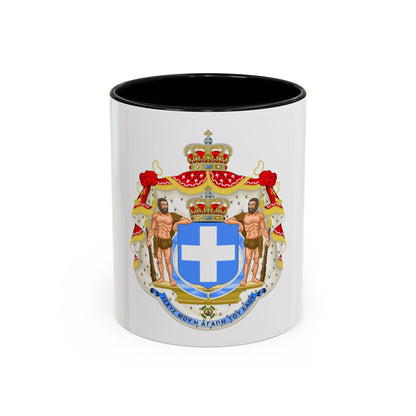 Royal Coat of Arms of Greece (blue cross) - Accent Coffee Mug