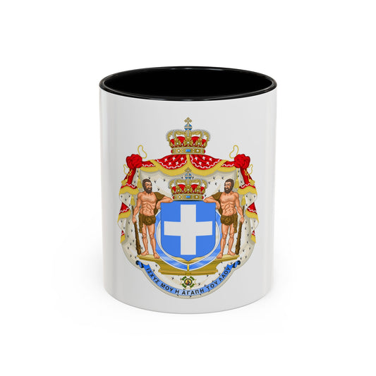 Royal Coat of Arms of Greece (blue cross) - Accent Coffee Mug