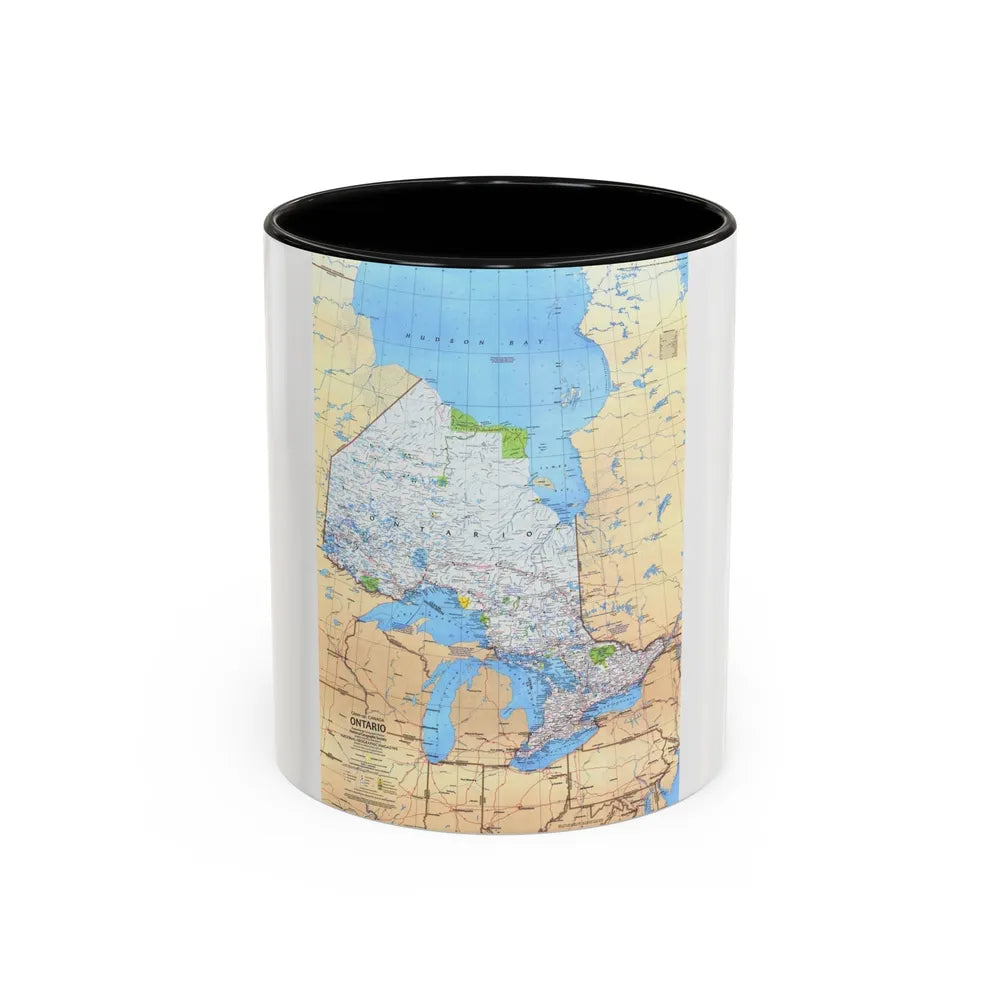 Canada - Ontario (1978) (Map) Accent Coffee Mug-11oz-Black-Go Mug Yourself