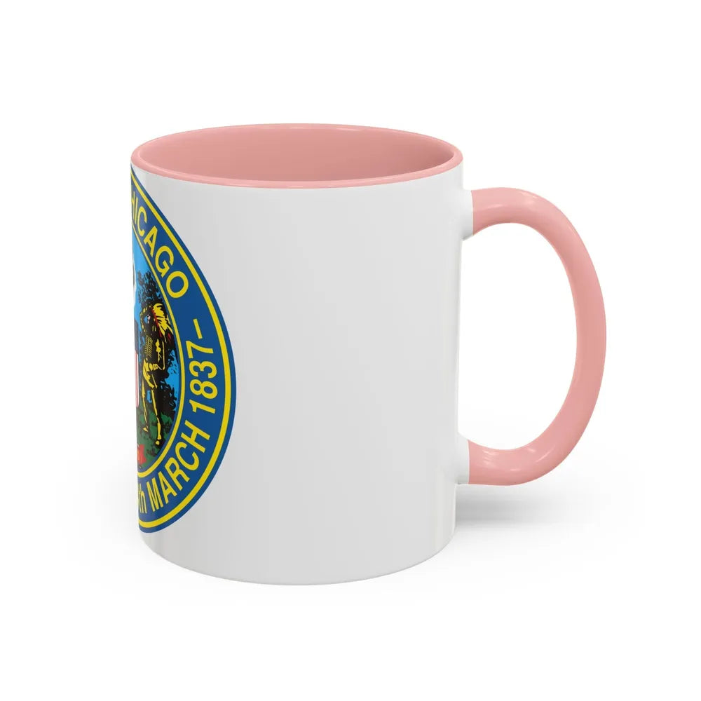 Seal of Chicago Illinois - Accent Coffee Mug-Go Mug Yourself