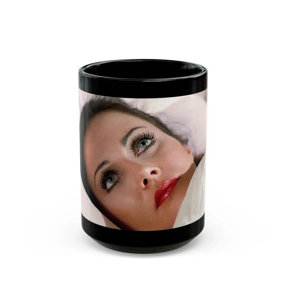 Lynda Carter #284 (Vintage Female Icon) Black Coffee Mug-15oz-Go Mug Yourself