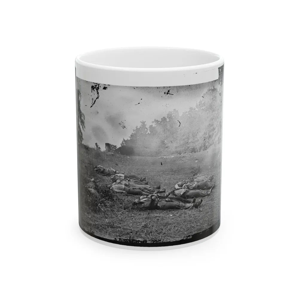 Gettysburg, Pa. Confederate Dead At The Edge Of The Rose Woods, July 5, 1863 (U.S. Civil War) White Coffee Mug-11oz-Go Mug Yourself