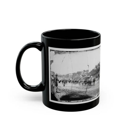 Rappahannock River, Va. Fugitive African Americans Fording The Rappahannock (U.S. Civil War) Black Coffee Mug-Go Mug Yourself