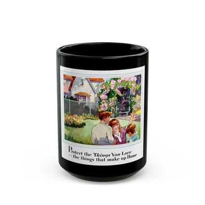 Cyclone Fence ad, 1929 - Black Coffee Mug-15oz-Go Mug Yourself