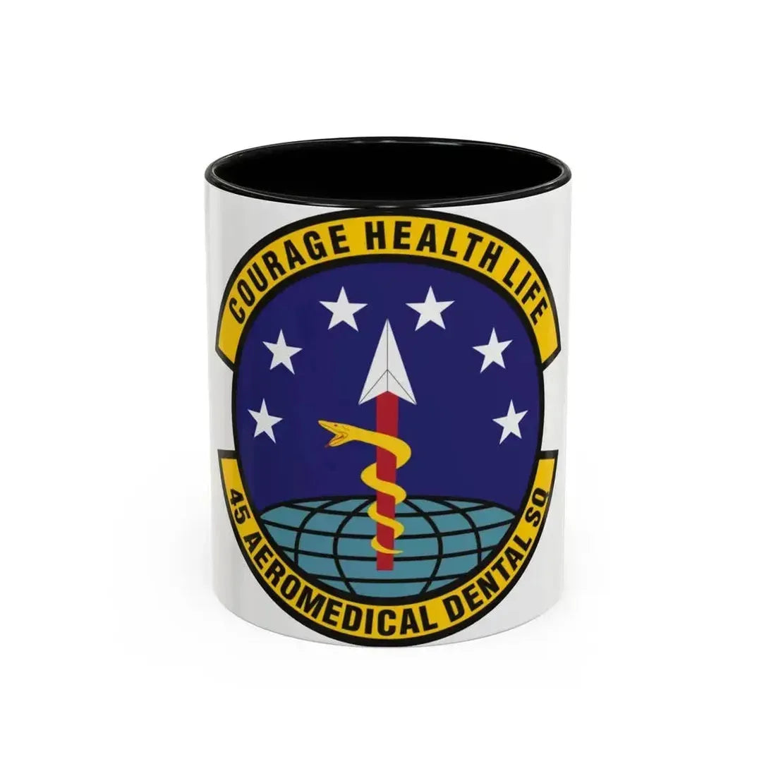 45th Aeromedical Dental Squadron (U.S. Air Force) Accent Coffee Mug 11oz Black - Go Mug Yourself