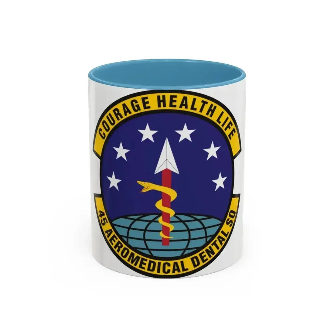 45th Aeromedical Dental Squadron (U.S. Air Force) Accent Coffee Mug 11oz Light Blue - Go Mug Yourself