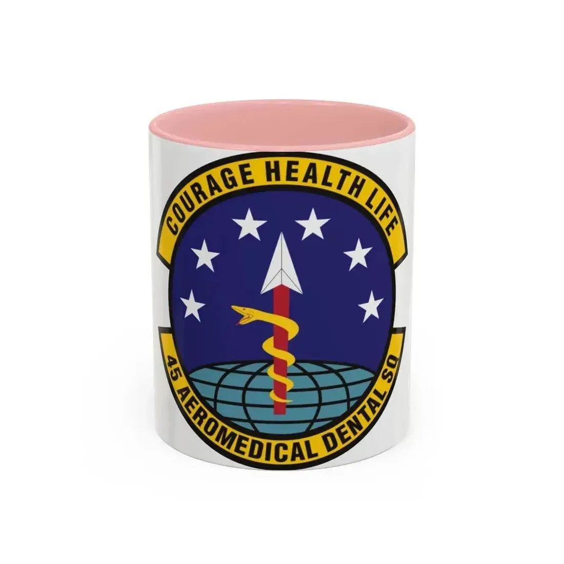 45th Aeromedical Dental Squadron (U.S. Air Force) Accent Coffee Mug 11oz Pink - Go Mug Yourself