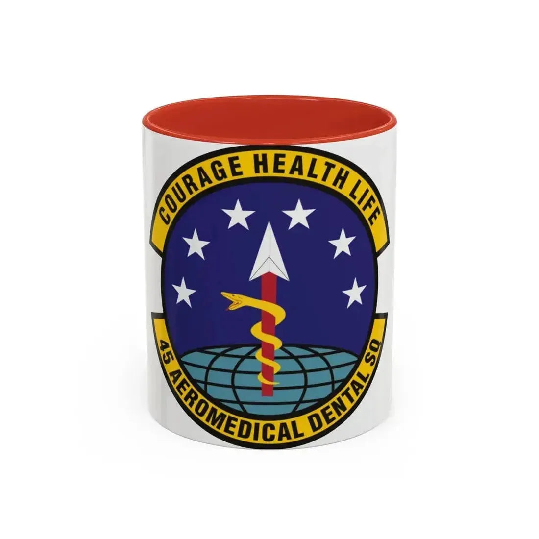 45th Aeromedical Dental Squadron (U.S. Air Force) Accent Coffee Mug 11oz Red - Go Mug Yourself