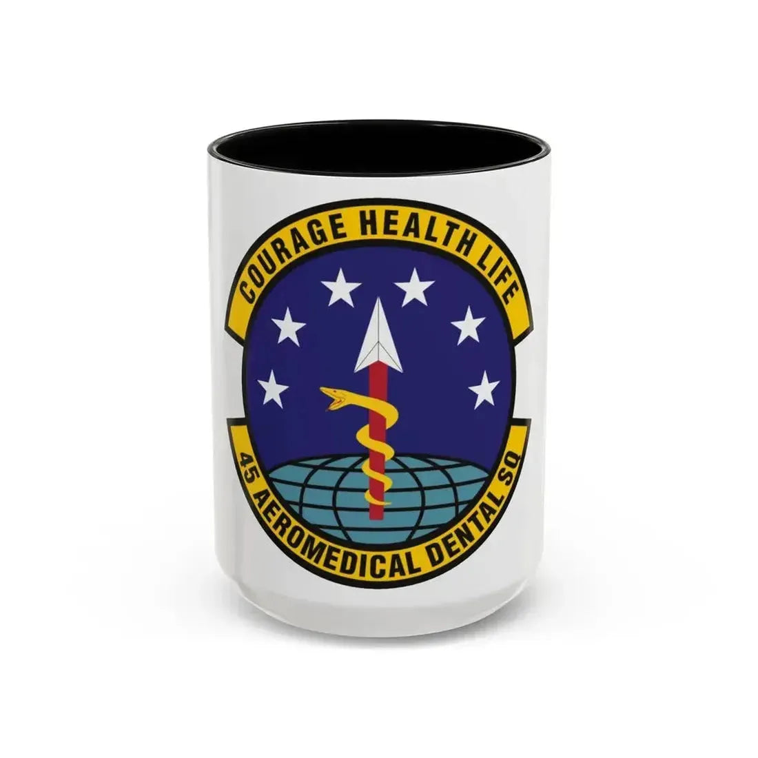 45th Aeromedical Dental Squadron (U.S. Air Force) Accent Coffee Mug 15oz Black - Go Mug Yourself