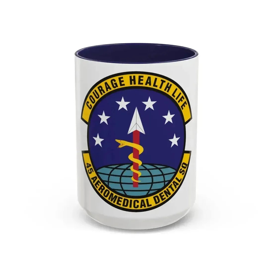 45th Aeromedical Dental Squadron (U.S. Air Force) Accent Coffee Mug 15oz Navy - Go Mug Yourself