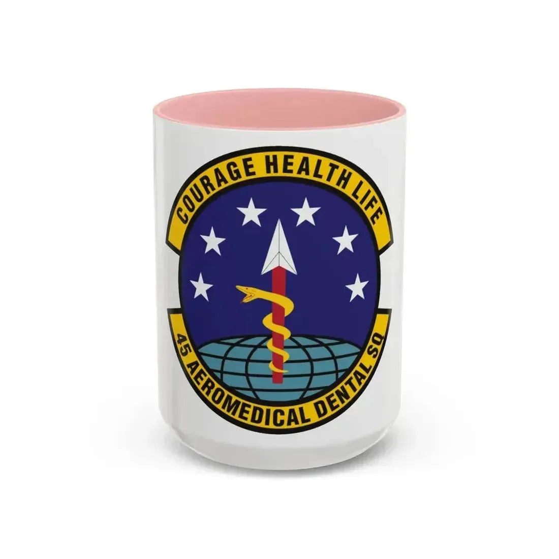 45th Aeromedical Dental Squadron (U.S. Air Force) Accent Coffee Mug 15oz Pink - Go Mug Yourself