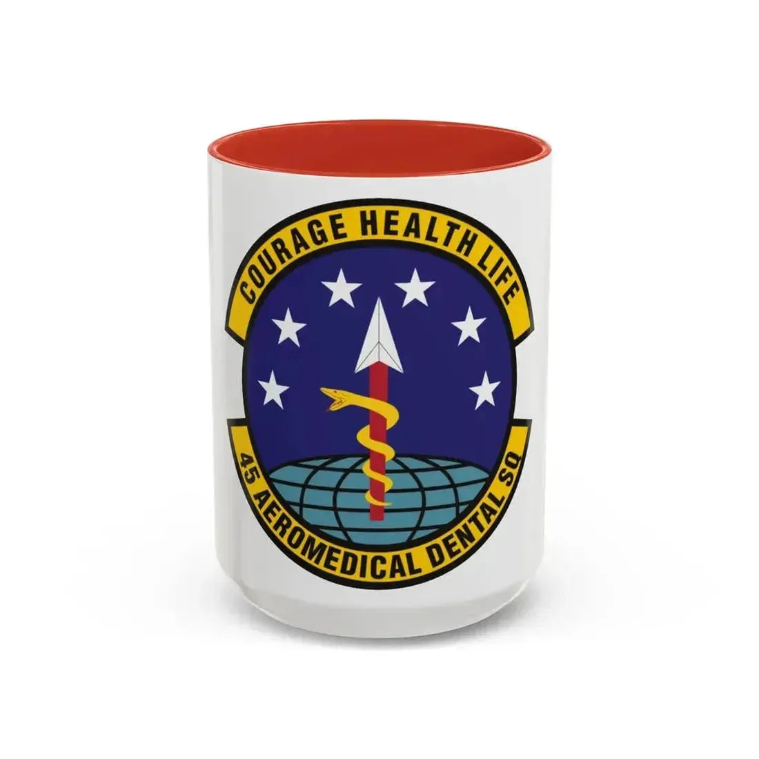 45th Aeromedical Dental Squadron (U.S. Air Force) Accent Coffee Mug 15oz Red - Go Mug Yourself