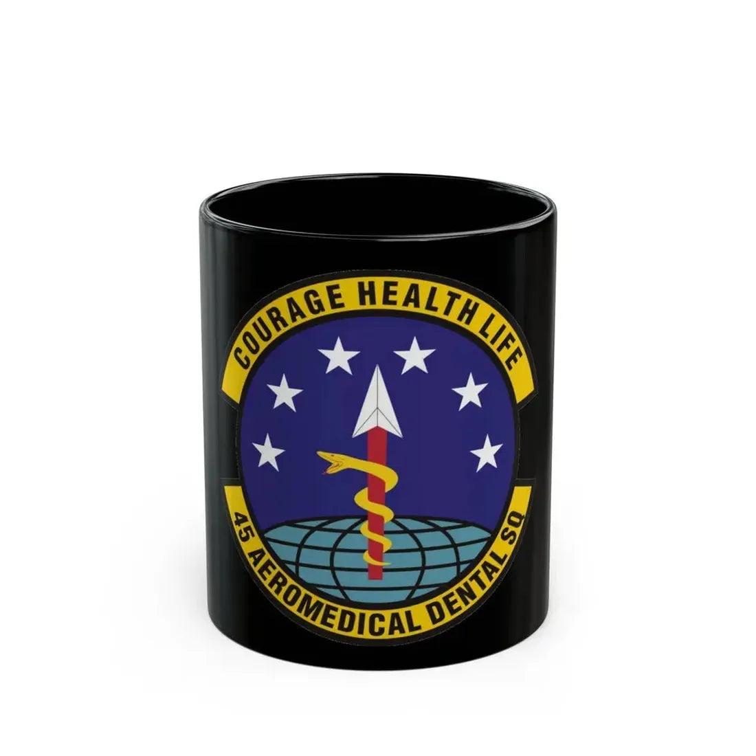 45th Aeromedical Dental Squadron (U.S. Air Force) Black Coffee Mug 11oz - Go Mug Yourself