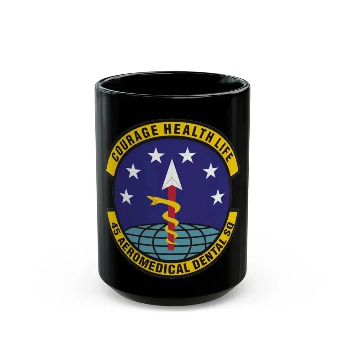 45th Aeromedical Dental Squadron (U.S. Air Force) Black Coffee Mug 15oz - Go Mug Yourself