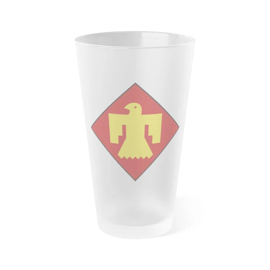 45th Infantry insignia thunderbird (U.S. Army) Frosted Pint Glass 16oz-Go Mug Yourself