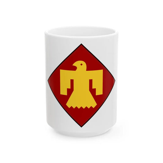 45th Infantry insignia thunderbird (U.S. Army) White Coffee Mug-15oz-Go Mug Yourself