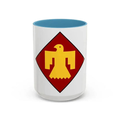 45th Infantry insignia thunderbird (U.S. Army) Accent Coffee Mug 15oz Light Blue - Go Mug Yourself
