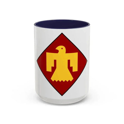 45th Infantry insignia thunderbird (U.S. Army) Accent Coffee Mug 15oz Navy - Go Mug Yourself