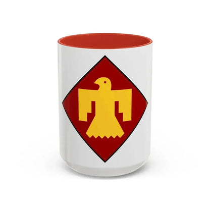 45th Infantry insignia thunderbird (U.S. Army) Accent Coffee Mug 15oz Red - Go Mug Yourself