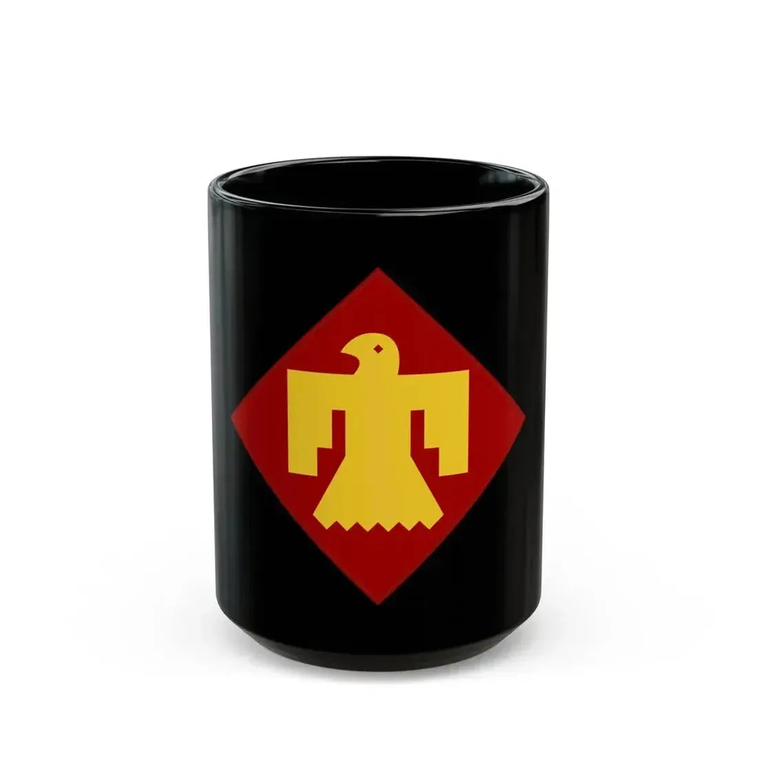 45th Infantry insignia thunderbird (U.S. Army) Black Coffee Mug 15oz - Go Mug Yourself