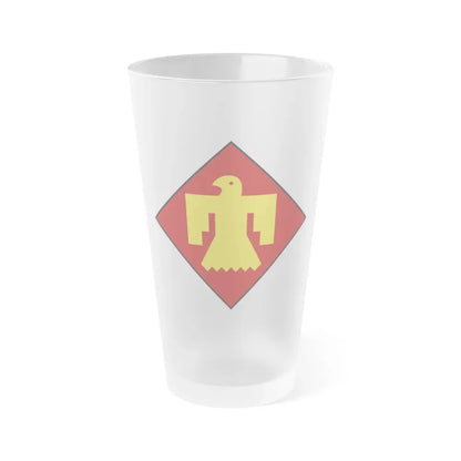 45th Infantry insignia thunderbird (U.S. Army) Frosted Pint Glass 16oz Default Title - Go Mug Yourself