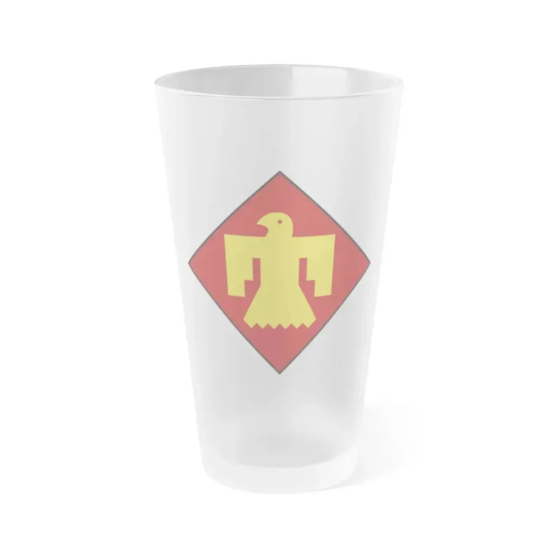 45th Infantry insignia thunderbird (U.S. Army) Frosted Pint Glass 16oz Default Title - Go Mug Yourself