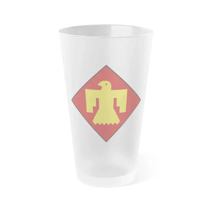 45th Infantry insignia thunderbird (U.S. Army) Frosted Pint Glass 16oz Default Title - Go Mug Yourself