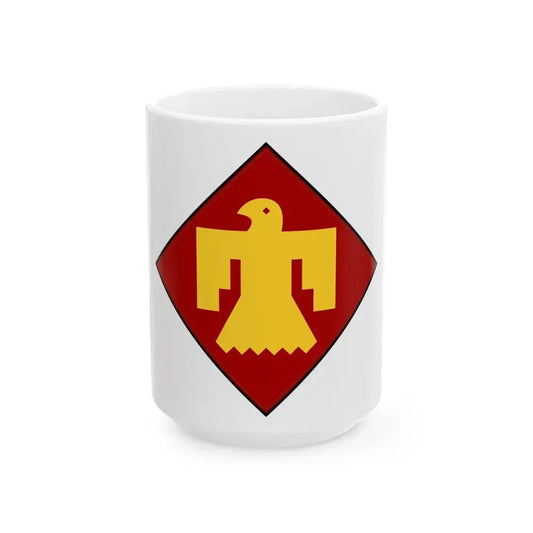 45th Infantry insignia thunderbird (U.S. Army) White Coffee Mug 15oz - Go Mug Yourself